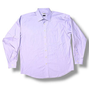 Balmain Paris Mens Purple Lavender Long Sleeve Button Down Shirt 16.5 42 Cotton